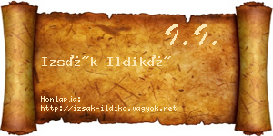 Izsák Ildikó névjegykártya