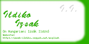 ildiko izsak business card